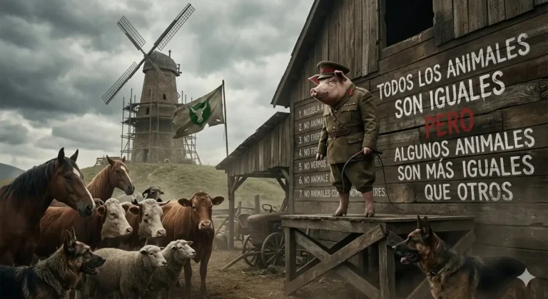 Rebelión en la granja, publicada en 1945 por George Orwell,